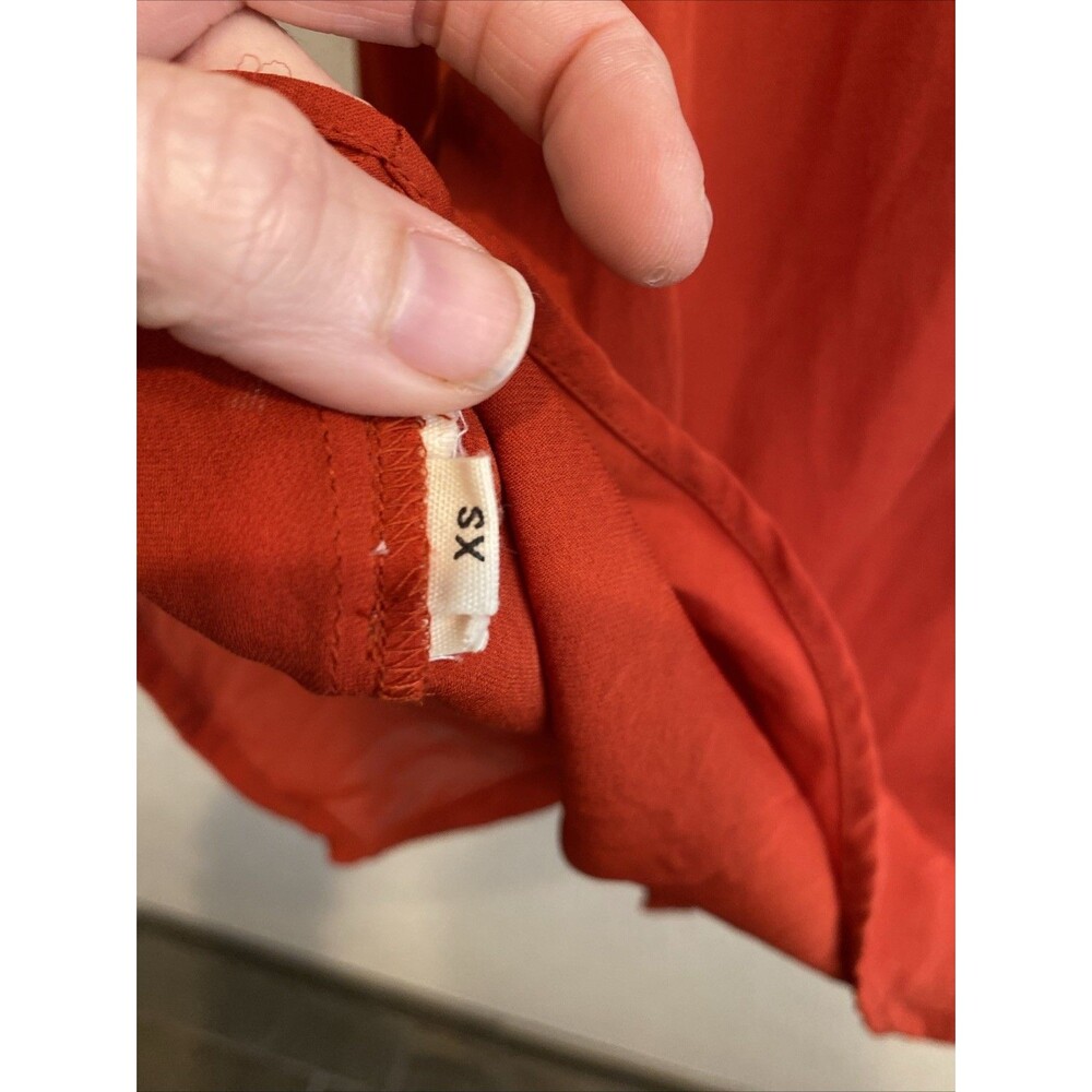 L’agence Silk Placket Button Up Blouse Rust Red S… - image 6